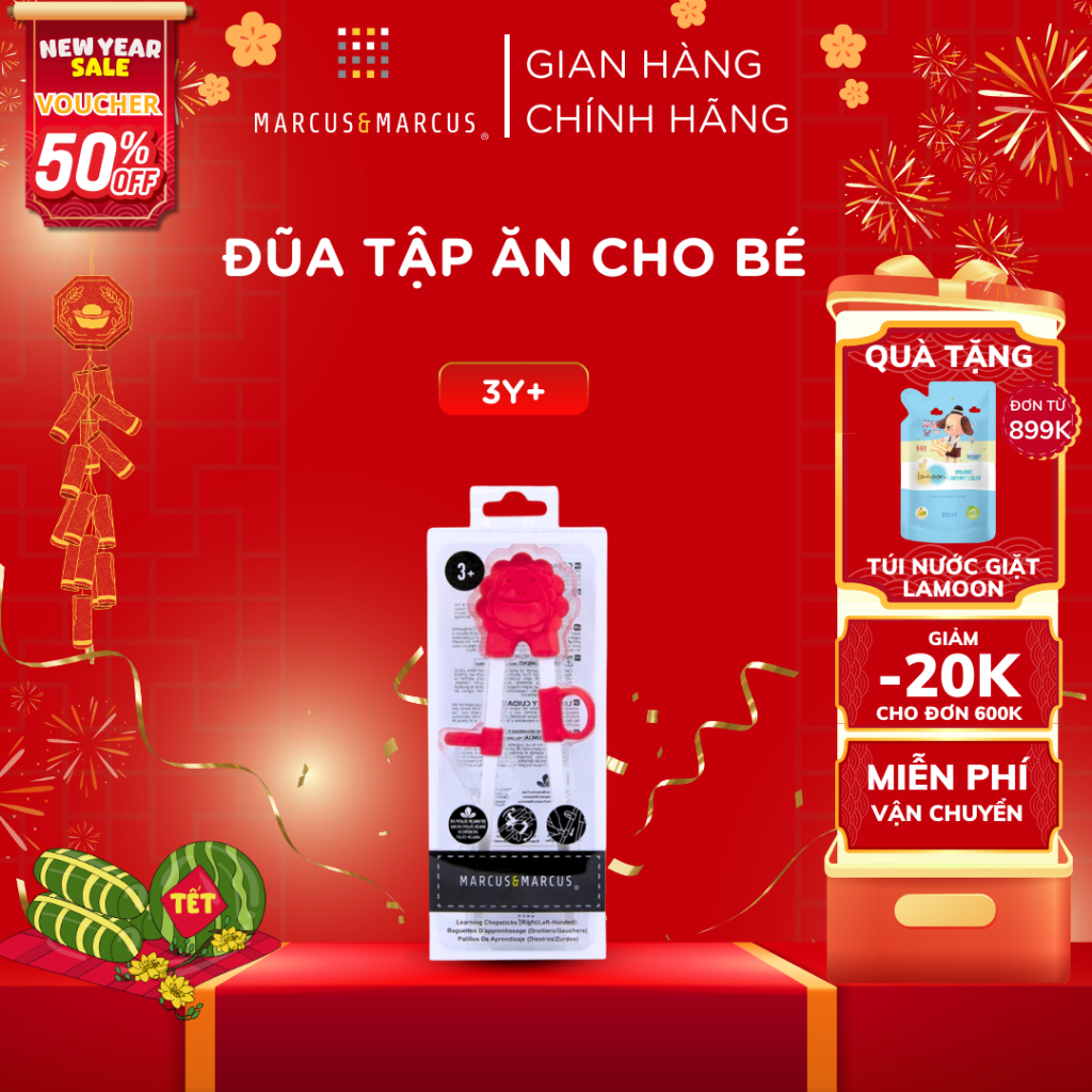 Đũa tập ăn cho bé Marcus & Marcus, từ 3 tuổi - Marcus