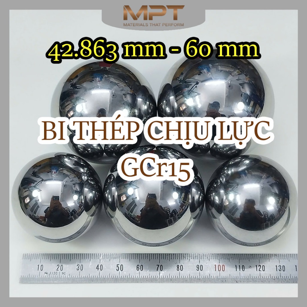Bi thép GCr15 Chrome Carbon cao 42.863mm - 60mm, vòng bi, chịu lực tốt, độ cứng cực cao, gia công ch