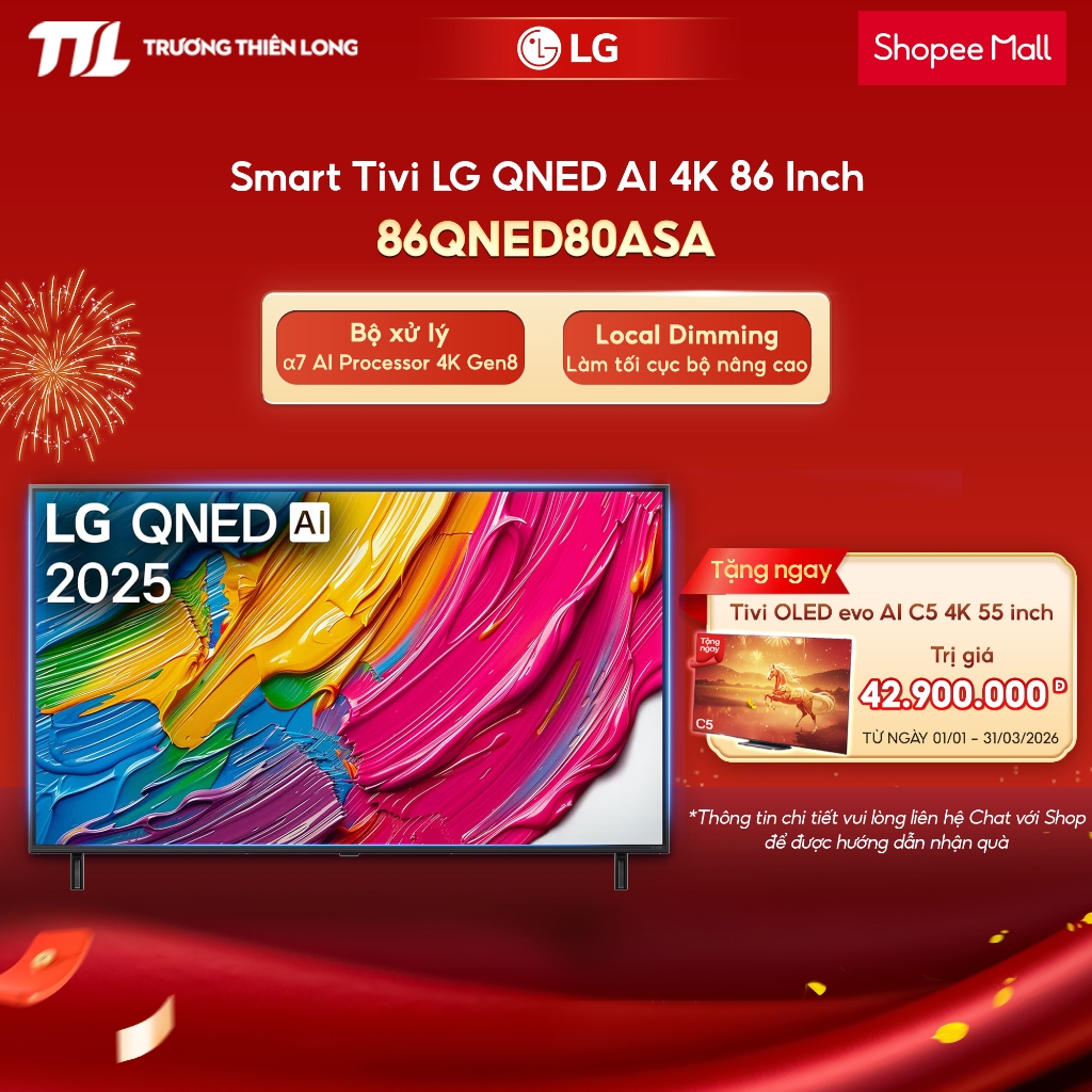 86QNED80ASA - Smart Tivi LG QNED AI 4K 86 Inch 86QNED80ASA [FREESHIP HCM]
