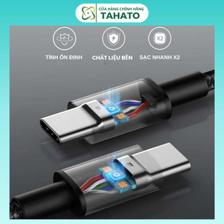 Cáp sạc Type c to typec c  60W dây sạc Anker TAHATO dây sạc nhanh cho iP 15 trở lên - Androi chiều dài 1m A8753