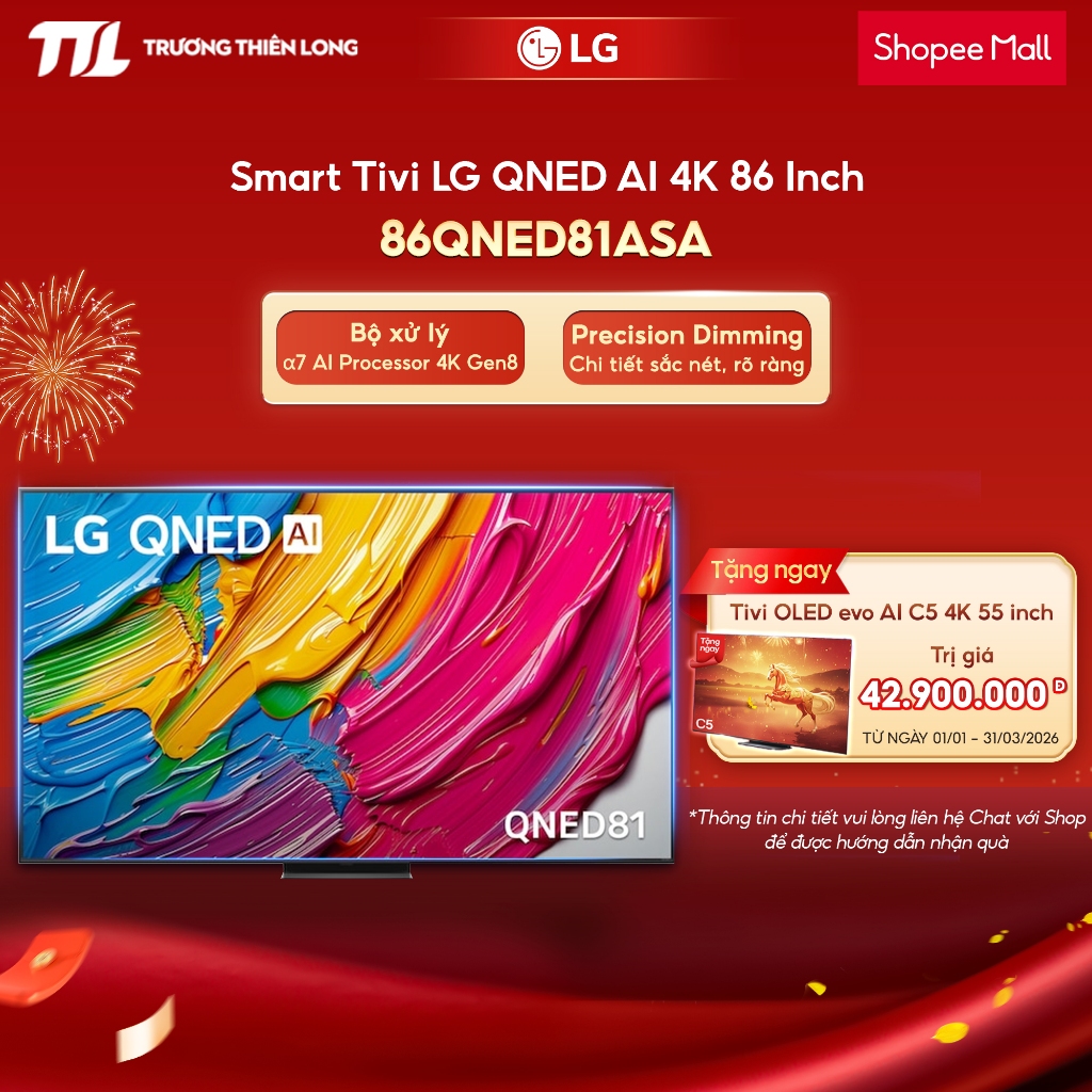 86QNED81ASA | 75QNED81ASA  - Smart Tivi LG QNED AI 4K QNED81ASA [FREESHIP HCM][Miễn Phí Lắp Để Bàn H