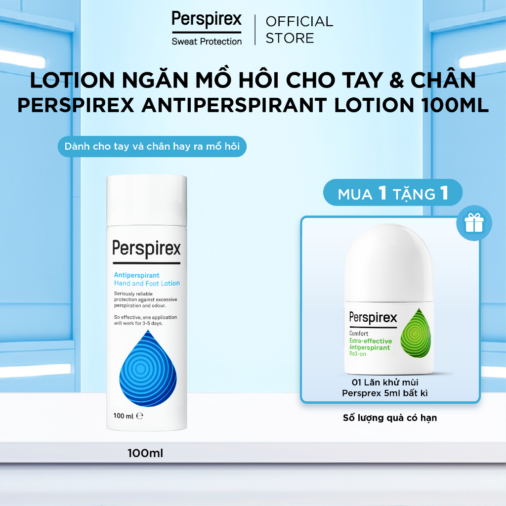 [KOL] Lotion ngăn mồ hôi cho tay & chân Perspirex Antiperspirant Hand & Foot lotion 100ml