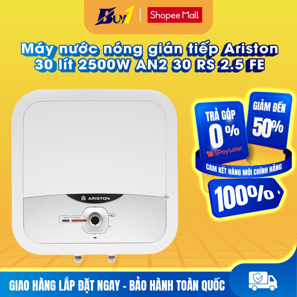 AN2 30 RS 2.5 FE - Máy nước nóng gián tiếp Ariston 30 lít 2500W AN2 30 RS 2.5 FE - Hàng chính hãng