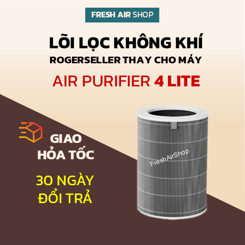 Lõi Lọc Không Khí Rogerseller® Tương Thích cho Lõi lọc Air Purifier 4 Lite, bộ lọc 4 Lite, màng lọc 