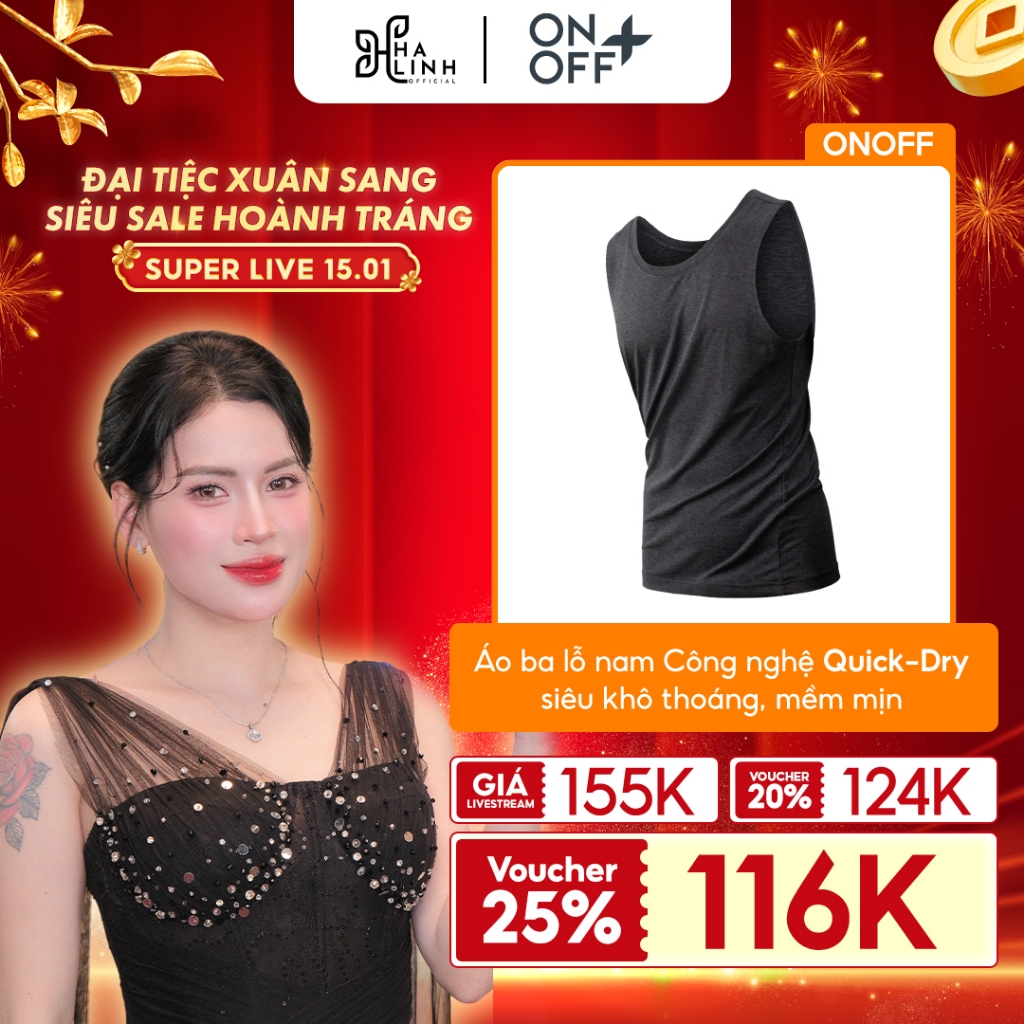 [Võ Hà Linh x ONOFF] Áo ba lỗ nam thể thao Công nghệ Quick-Dry siêu khô thoáng mềm mịn nhẹ làm mát n