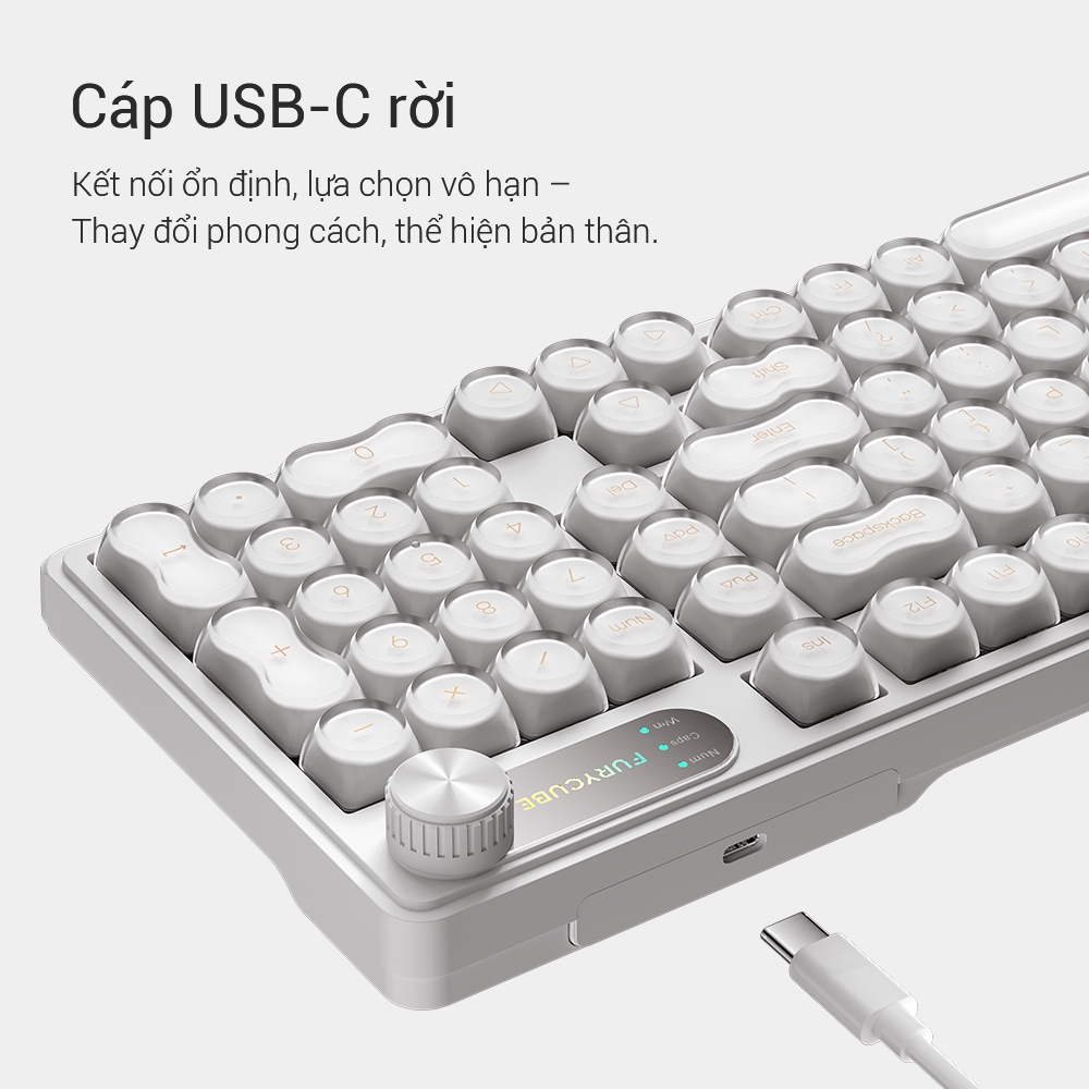 Bàn Phím Có Dây FURYCUBE IP98, 98 Phím, LED RGB, Keycap Bán Trong Suốt, Phù Hợp Văn Phòng & Học Tập | BigBuy360 - bigbuy360.vn