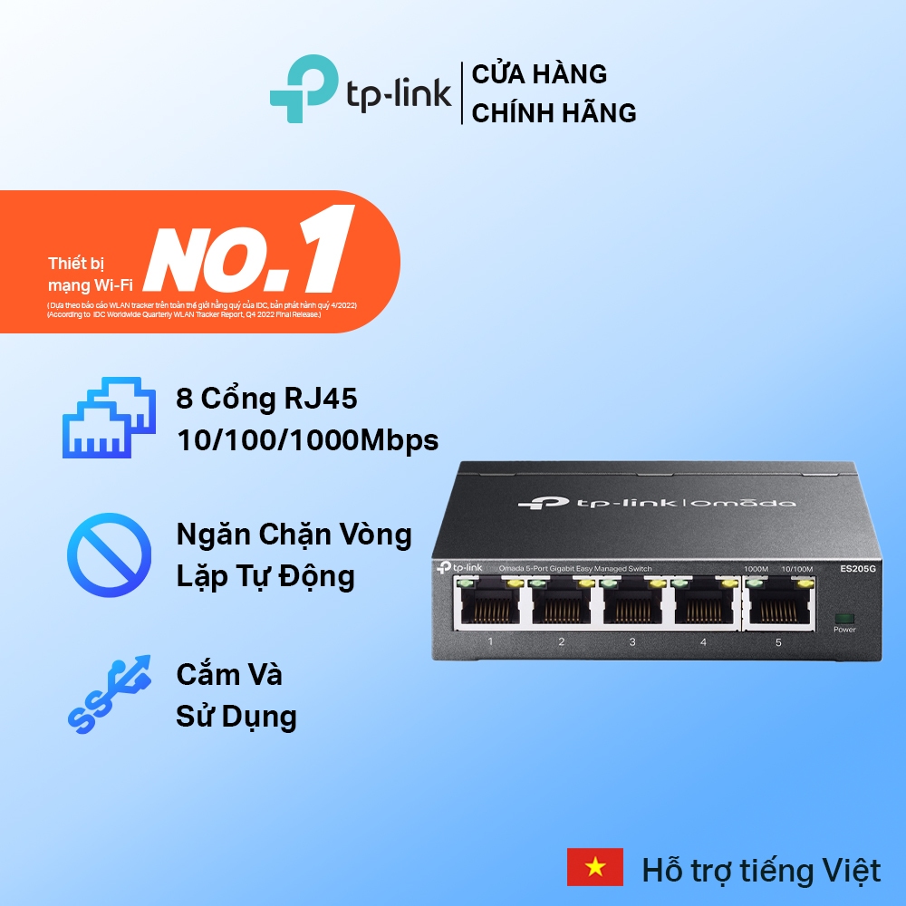 Switch TP-Link ES208G 8 Cổng Gigabit, Quản Lý Cloud Thông Minh