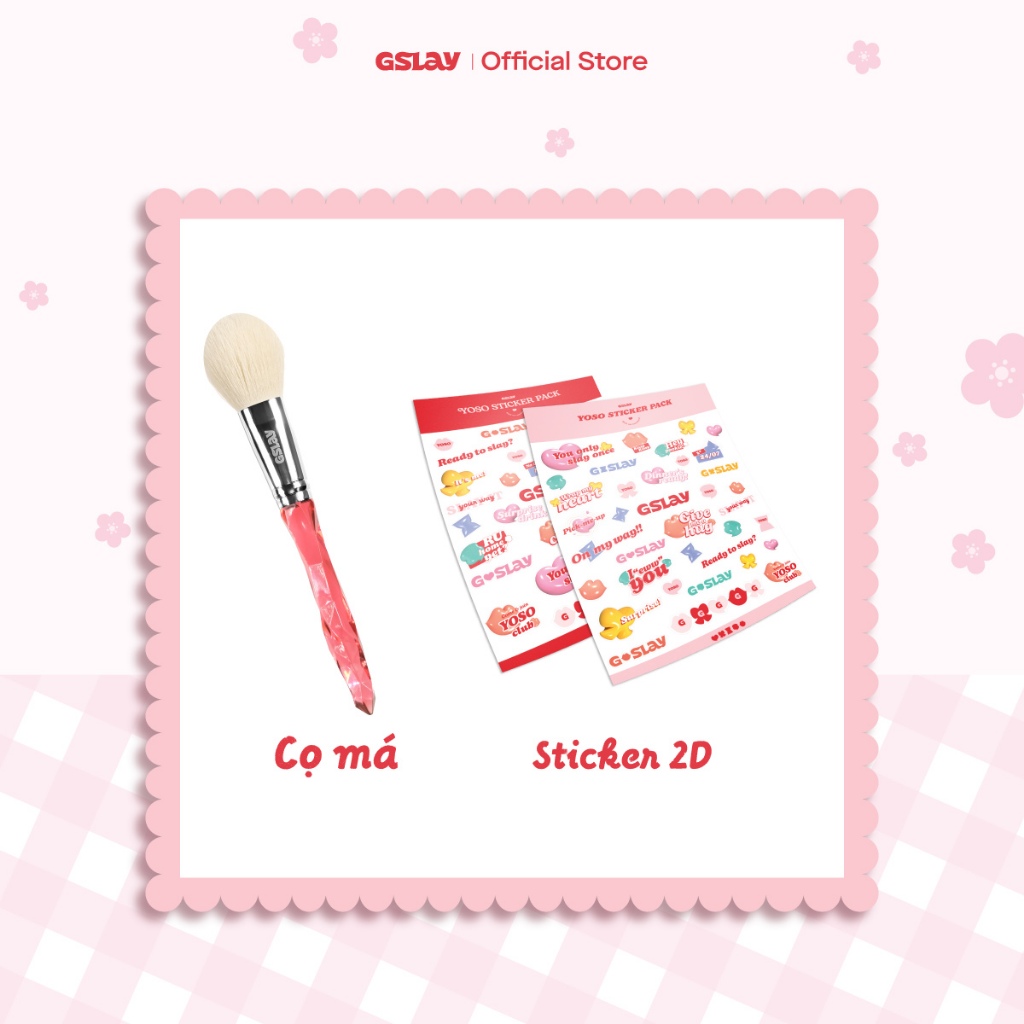 [QUÀ TẶNG] Combo Cọ Má Hồng GSLAY YOSO Cheek Brush 23,5g và Hình dán Sticker 2D