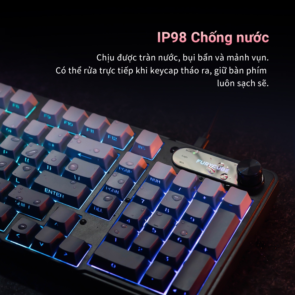 Bàn Phím Không Dây IP98 PRO, Bluetooth 2.4G USB, Không ồn, game/văn phòng, LED RGB, Có núm xoay | BigBuy360 - bigbuy360.vn