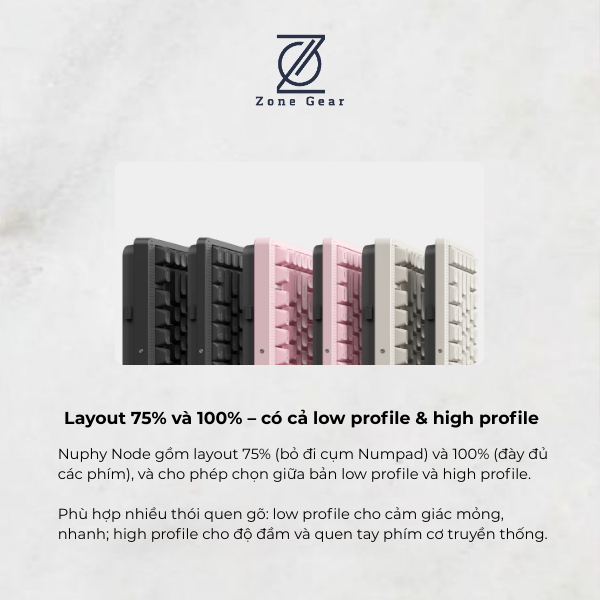 Bàn phím cơ Nuphy Node75 & Nuphy Node100 - Bàn phím không dây led RGB, 3 mode kết nối, Vuốt cảm ứng, Khung nhựa | BigBuy360 - bigbuy360.vn