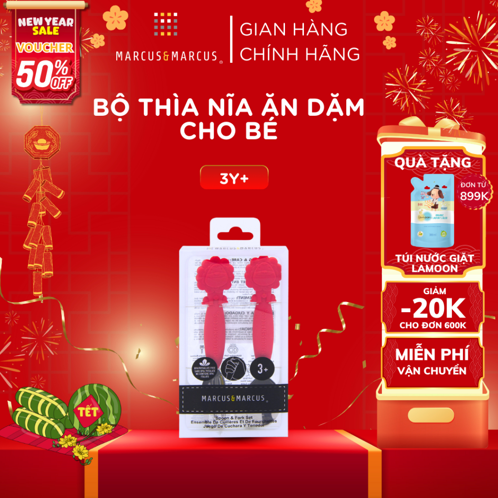 Bộ Thìa Nĩa Ăn Dặm Cho Bé Marcus & Marcus, Từ 3 Tuổi - Marcus