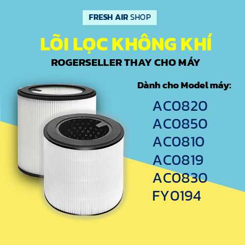 Lõi Lọc Không Khí Rogerseller® tương thích, thay cho model máy AC0820, AC0850, AC0810, AC0819, AC083