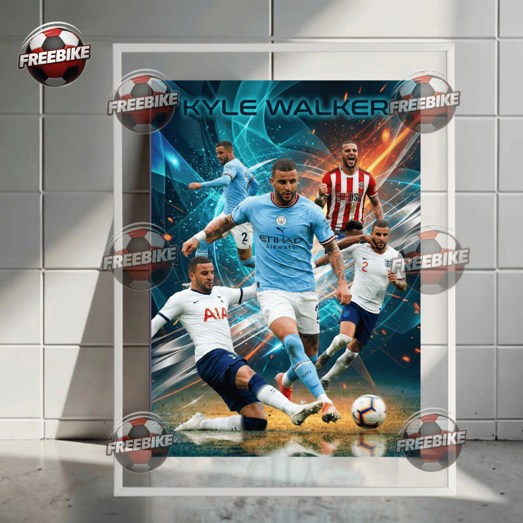POSTER KYLE WALKER KHUNG BẰNG KÍNH PHA LÊ CAO CẤP