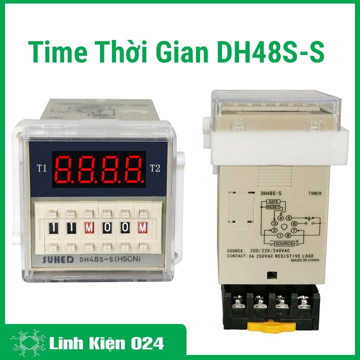 Rơle thời gian Omron DH48S-S Tặng Kèm Đế  DH48S-S , DH48S-1Z DH48J-8