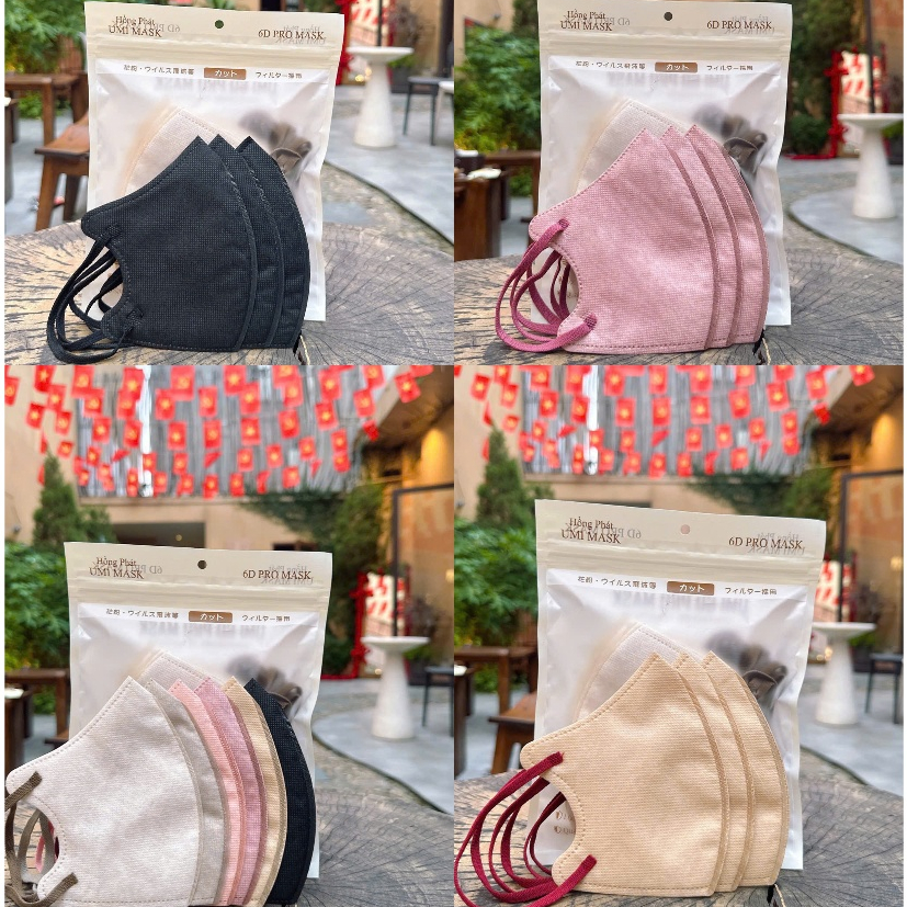 Sét 100  khẩu trang 6d Hồng Phát Khẩu trang 6D MASK phiên bản cao cấp nhiều màu sắc
