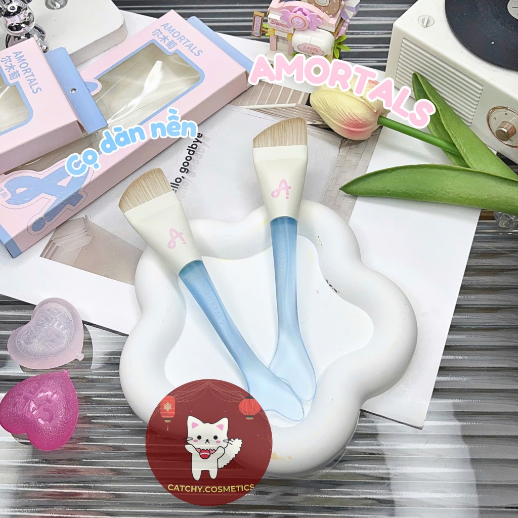 [AMORTALS] Cọ Dàn Nền Lẻ Amortals Hình Cung Tiên Cá Vỏ Hồng Pastel, Dụng Cụ Trang Điểm