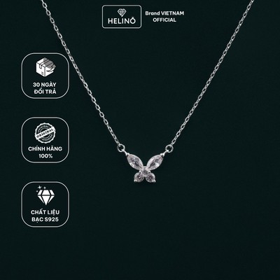 Dây Chuyền Bạc Nữ HELINO Mặt Hồ Điệp Đơn Đính Đá Bạc S925 Nữ Tính Lấp Lánh C63
