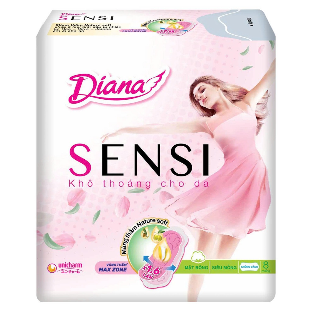 Bvs Diana Sensi Siêu Mỏng KHÔNG CÁNH 08 (6 gói/lốc) (48Gói)_10354 gói