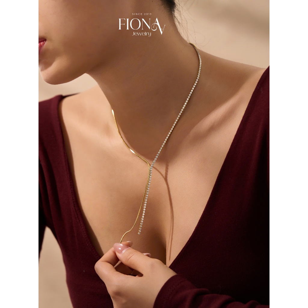 Fionaa Jewelry Vòng cổ dây chuyền nữ Grace sang trọng tinh tế đi tiệc thép không gỉ
