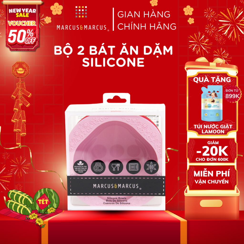 Bát ăn dặm silicon set 2 cái cho bé Marcus & Marcus - Marcus & Pokey