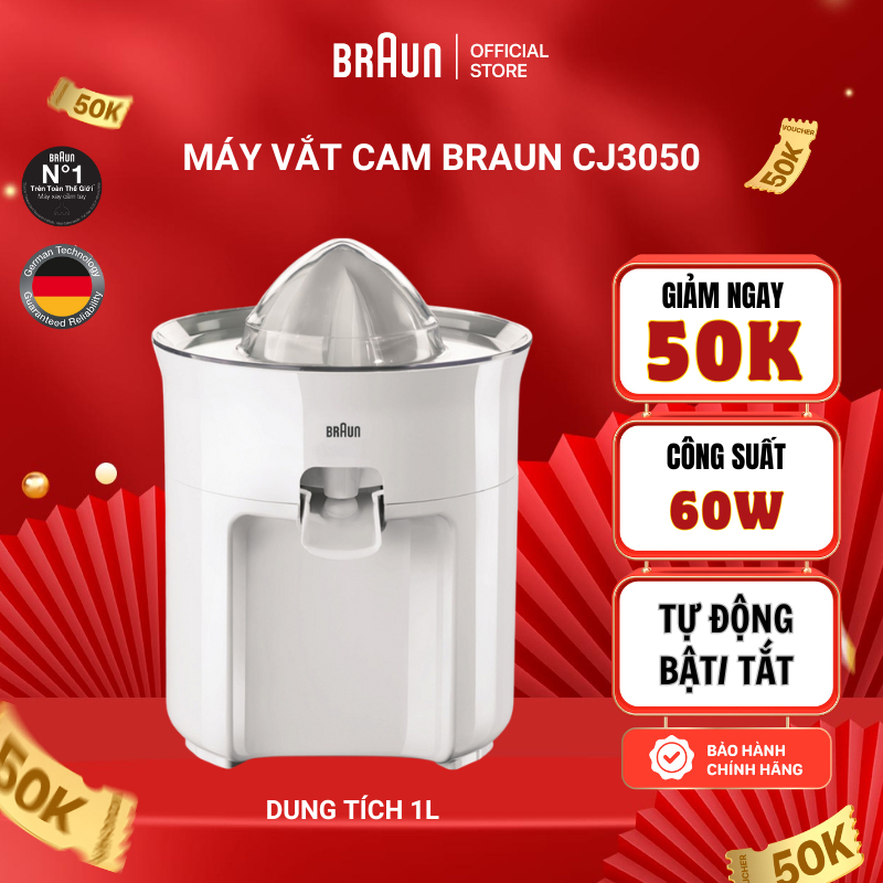Máy Vắt Cam Braun CJ3050 Công Suất 60W - Hàng Chính Hãng