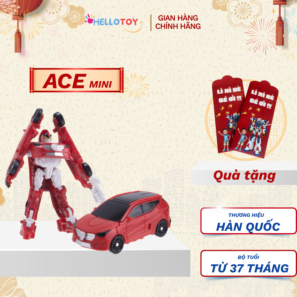 Đồ chơi robot biến hình Hello Carbot mini Ace | Biến hình 2 trong 1 | Hàng chính hãng
