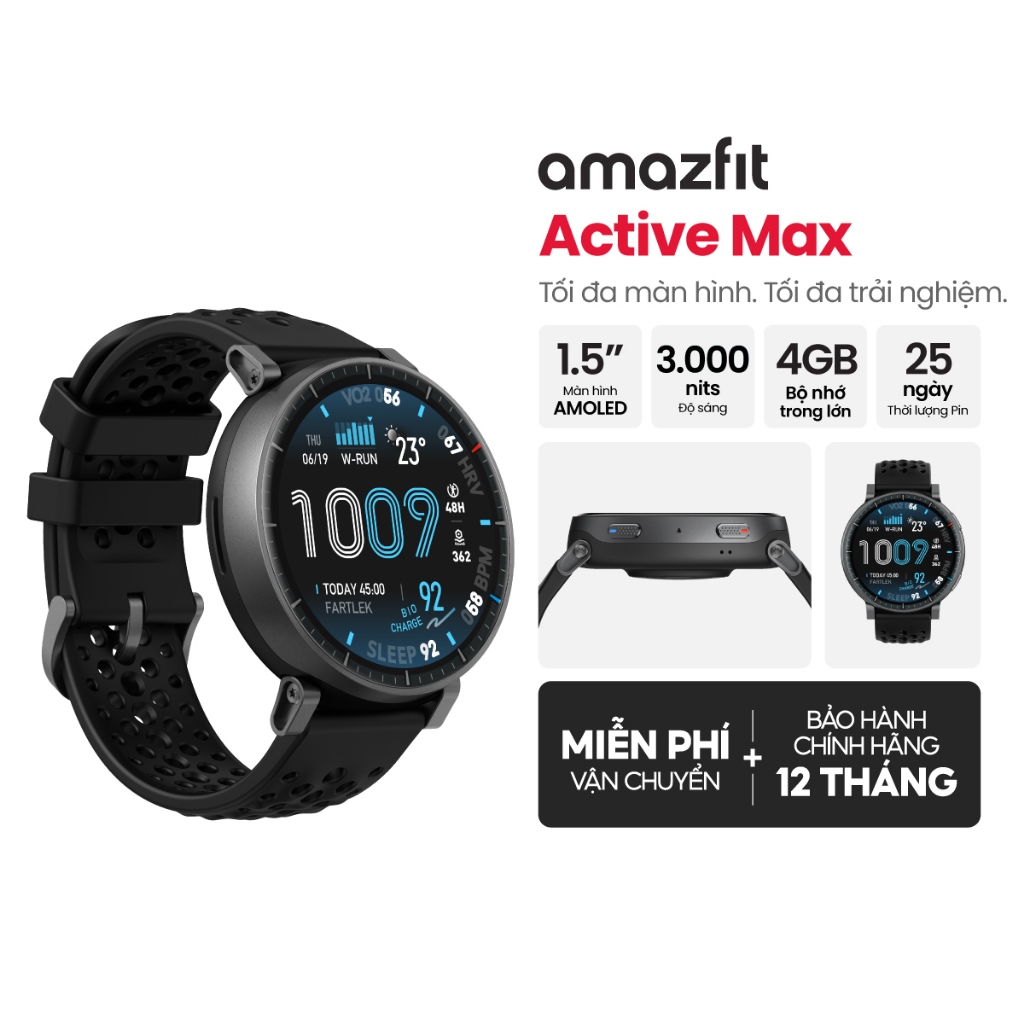 Đồng hồ thông minh Amazfit Active Max - Màn Hình AMOLED 3000nits | Theo Dõi Giấc Ngủ & SpO2 | Hỗ Trợ Pickleball - BH 12t | BigBuy360 - bigbuy360.vn