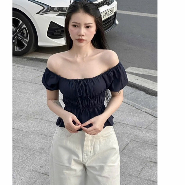 Áo Babydoll Dáng Rộng thắt nơ tay bồng tôn dáng cho nữ m6004 | BigBuy360 - bigbuy360.vn