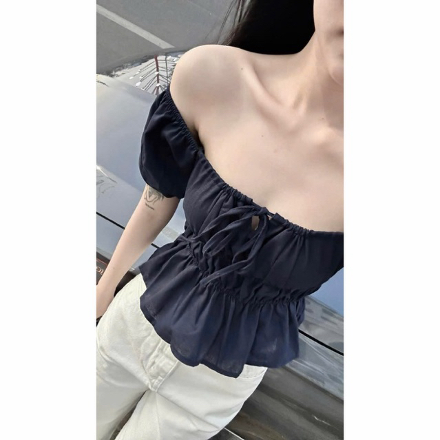 Áo Babydoll Dáng Rộng thắt nơ tay bồng tôn dáng cho nữ m6004 | BigBuy360 - bigbuy360.vn