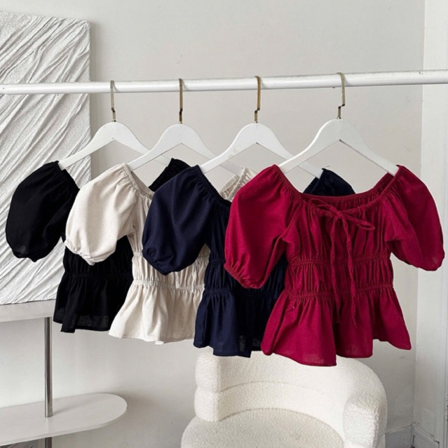 Áo Babydoll Dáng Rộng thắt nơ tay bồng tôn dáng cho nữ m6004 | BigBuy360 - bigbuy360.vn