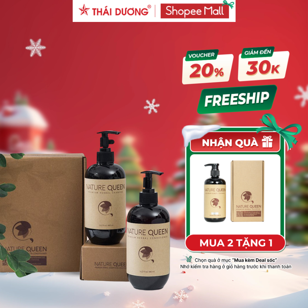 [Mua 2 tặng 1] Mua 2 chai Dầu gội Nature Queen hoặc Bộ gội xả Nature Queen 480ml/ 500 tặng 1 chai Na