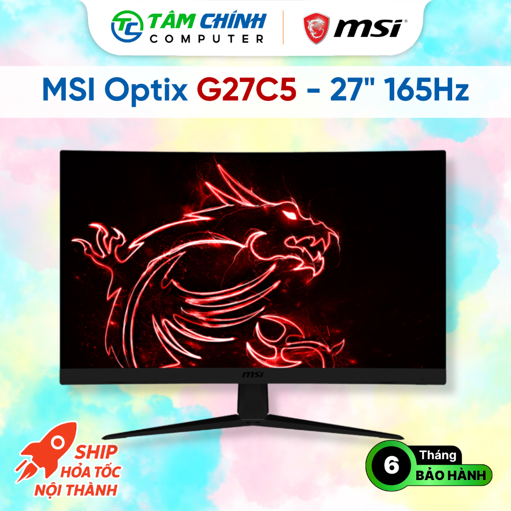 Màn hình Cong Gaming MSI Optix G27C5 (27inch - FHD - 165Hz - 1ms) Tâm Chính Computer