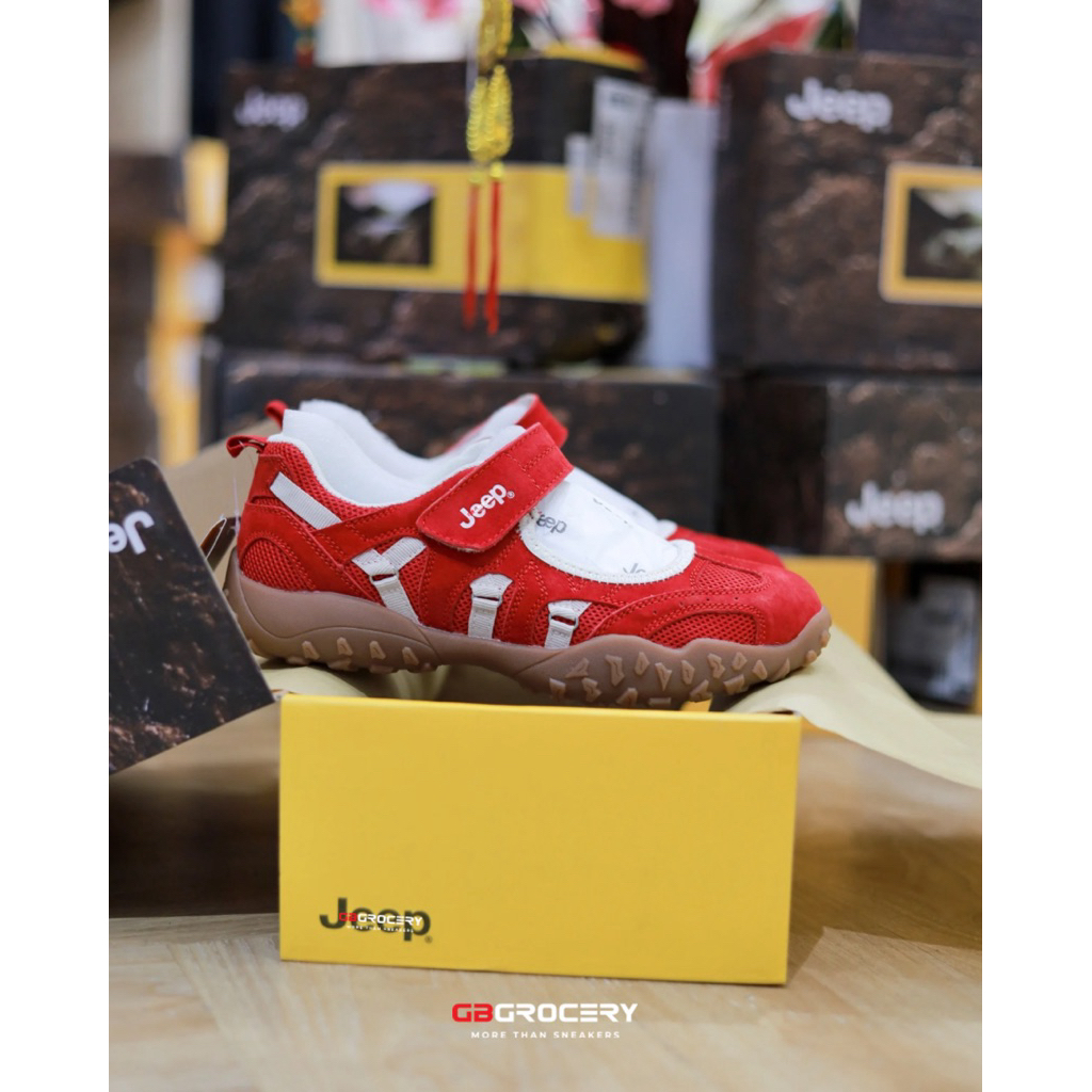 [Chính Hãng 🔥] Jeep Mary Jane Vera Red & Grey - Ảnh thật shop chụp 📸