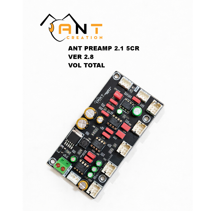 ANT DIY - Mạch chỉnh âm sắc/ Preamp 2.1 NJM 4558DD kênh Mid, NJM 4580DD Sub
