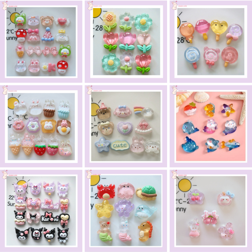 Phụ kiện resin dễ thương đủ mẫu – Trang trí sổ tay, ốp điện thoại, đồ handmade tiện lợi - Charm Lumi
