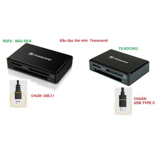 Đầu đọc thẻ nhớ usb 3.1 transcend rdf8