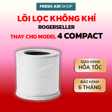 Lõi lọc không khí Rogerseller® tương thích, thay thế cho lõi lọc Air Purifier 4 Compact, bộ lọc 4 Compact EU