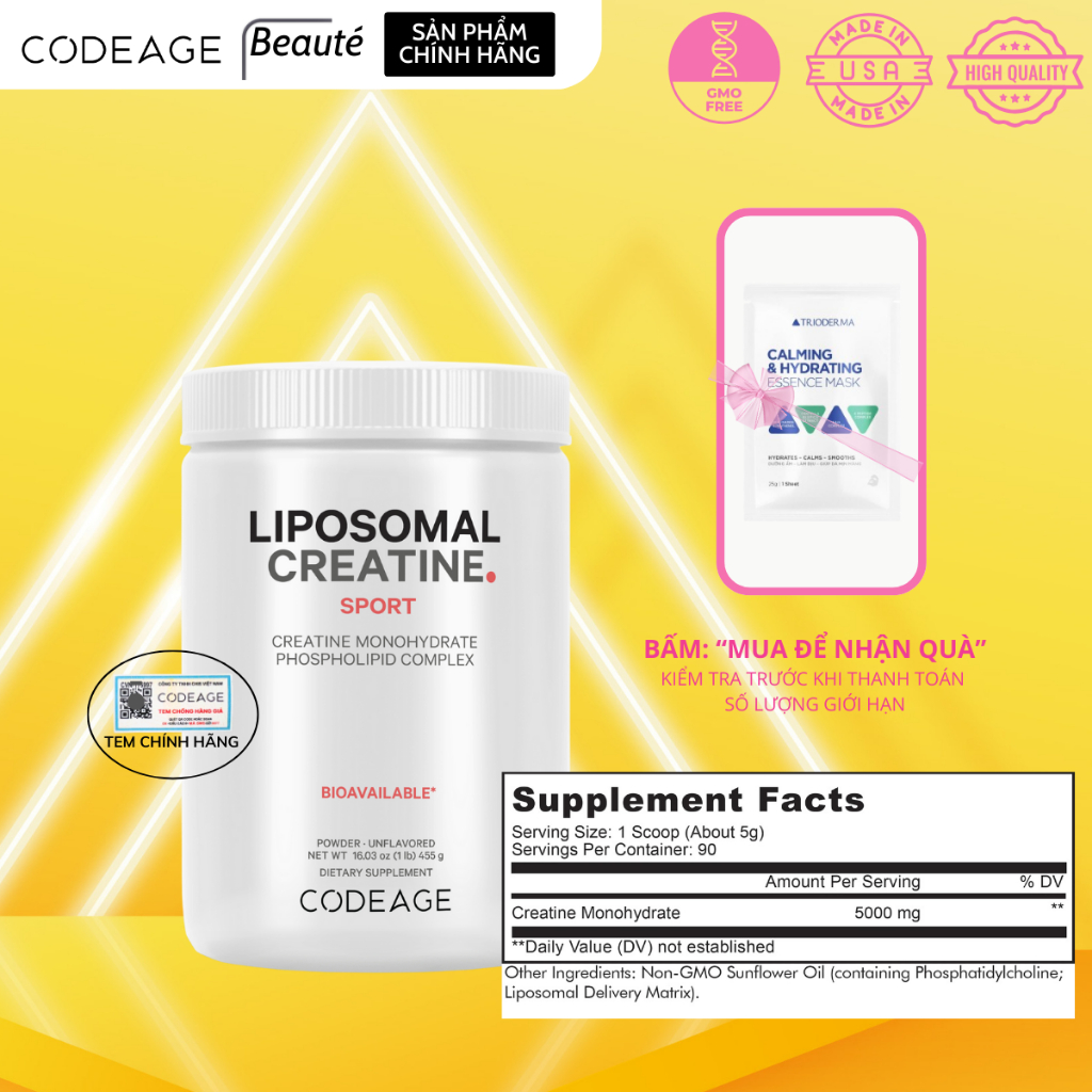 CodeAge Liposomal Creatine Monohydrate 455g