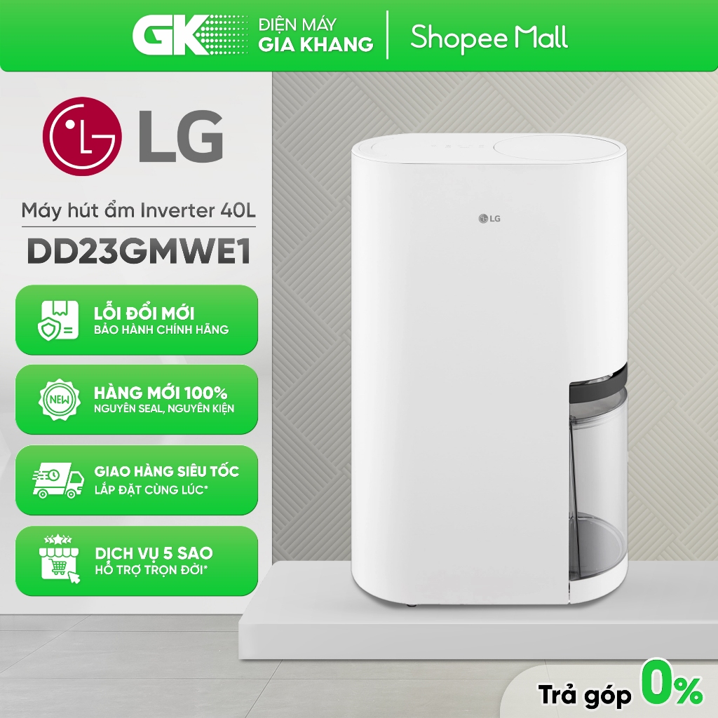 DD23GMWE1 - Máy Hút Ẩm LG Dual Inverter 40L Mojave DD23GMWE1.ABAE (Diện tích < 99m²) [Toàn Quốc]