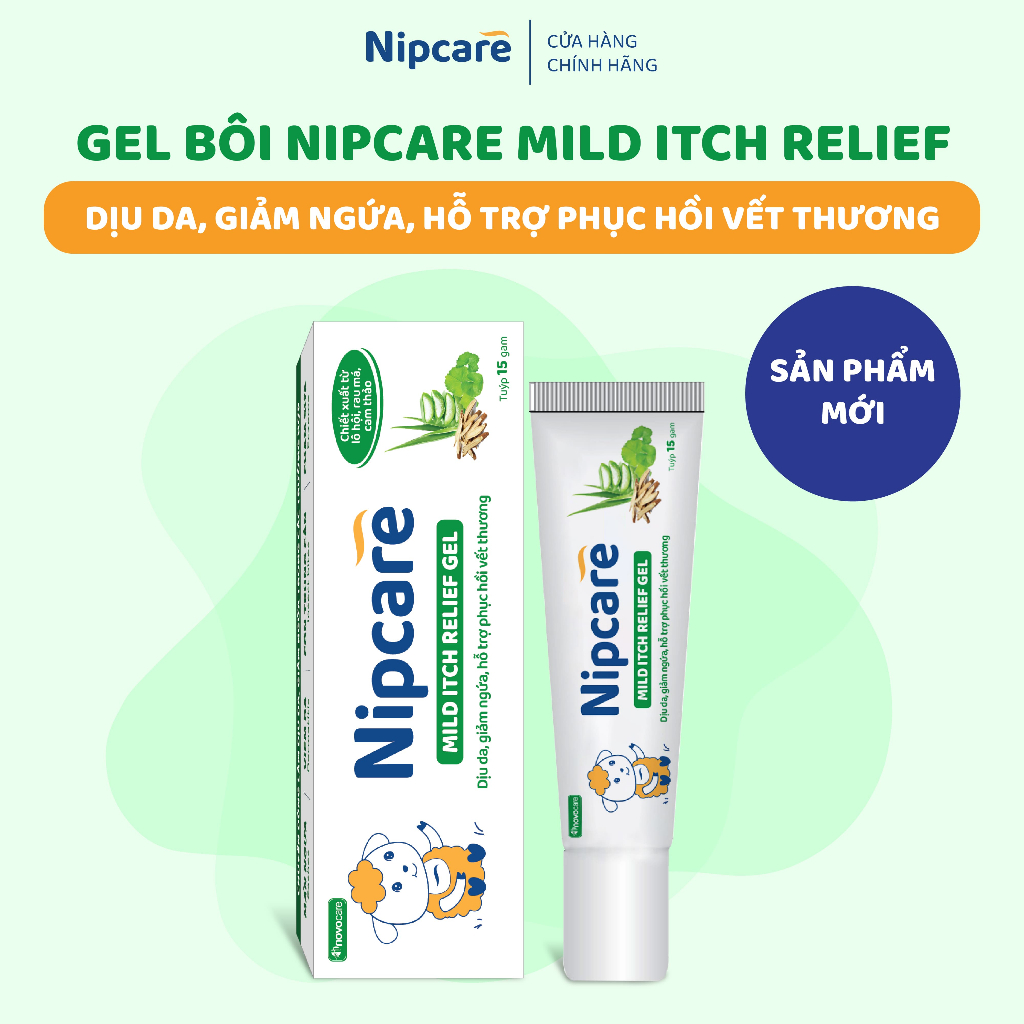 [Mới] Gel bôi Nipcare Mild Itch Relief 15g - Giảm ngứa, dịu da, hỗ trợ phục hồi vết thương