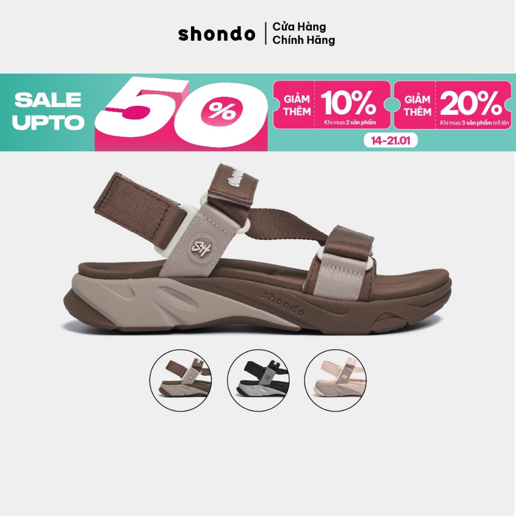 Giày Sandal Nam Nữ F8M Thoải Mái, Nhẹ Êm Ver 2.2 Shondo Nhiều Màu