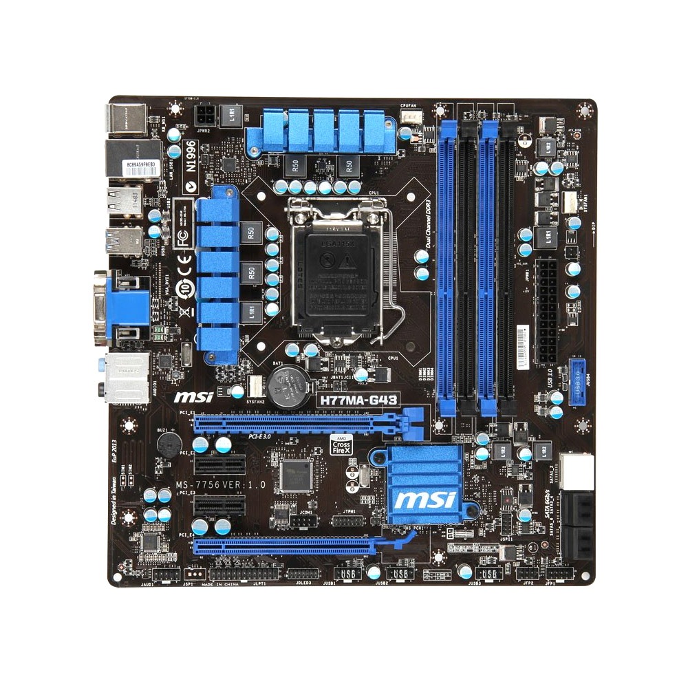 Main MSI H77MA G43. BH 12 tháng. Hàng chính hãng bóc máy Korea socket 1155, đẹp như mới 99%. Fe (chặ