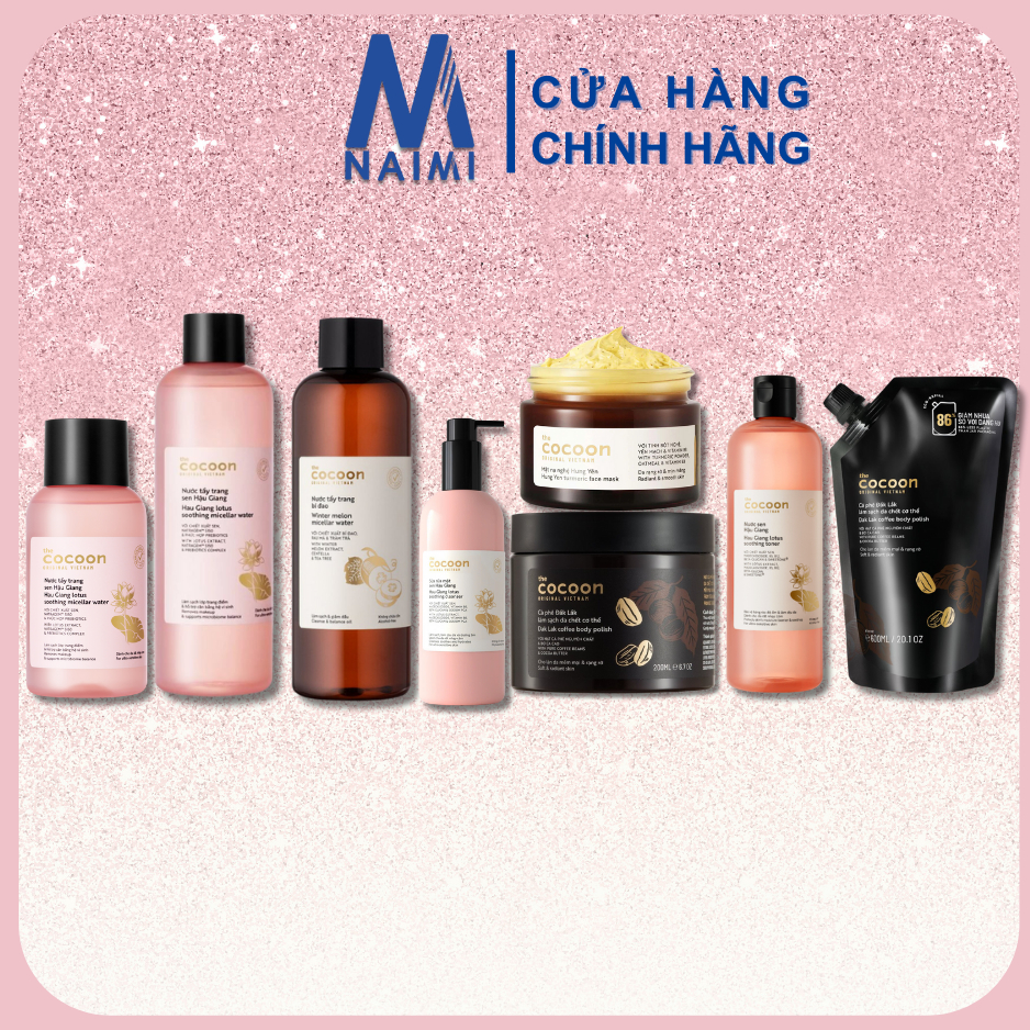 COMBO COCOON Chăm sóc da nhạy cảm ( Tẩy trang, SRM, TDC, TONER, MN NGHỆ)
