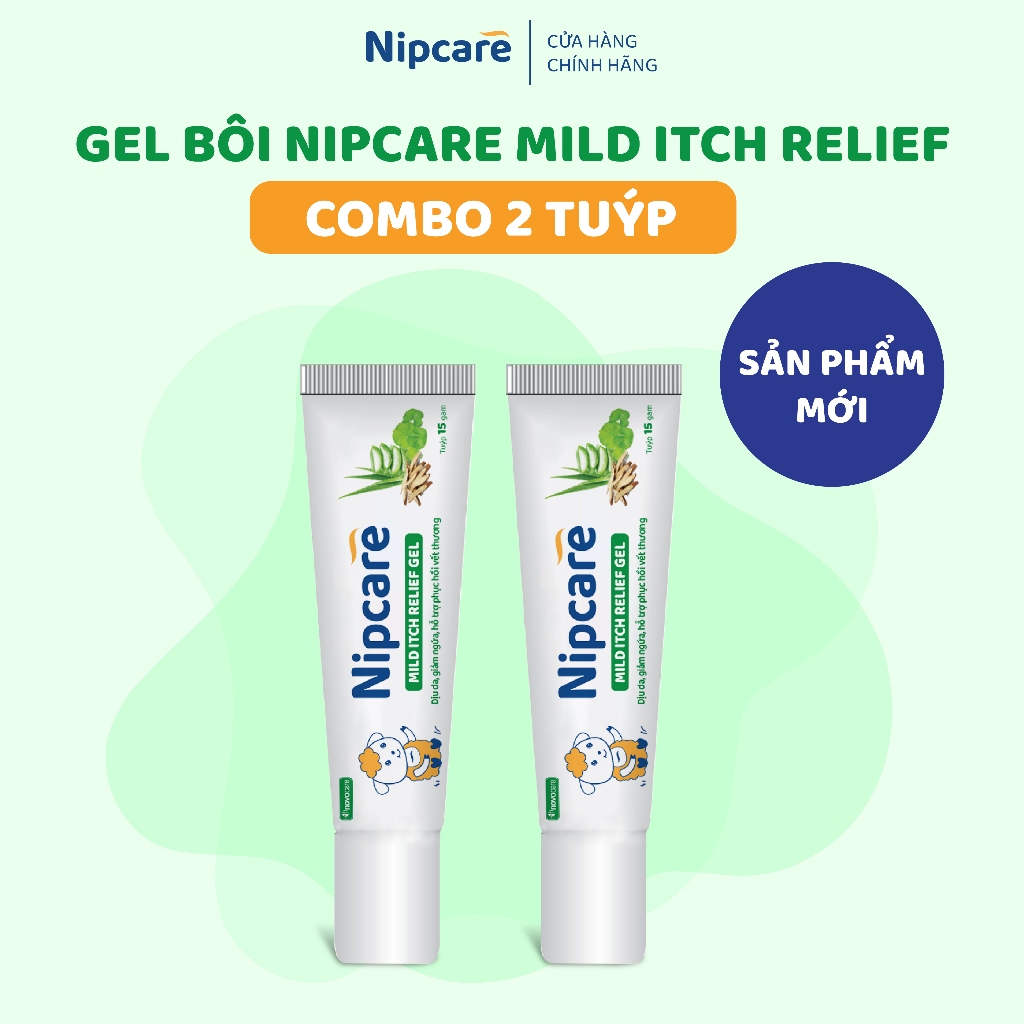 [Mới] Combo 2 tuýp Gel bôi Nipcare Mild Itch Relief 15g- Giảm ngứa, dịu da cho bé