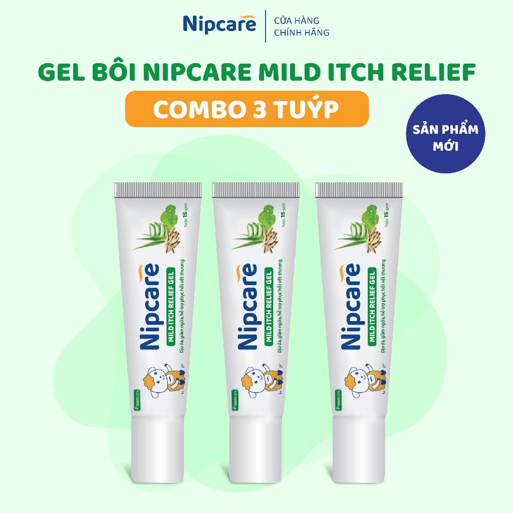 [Combo 3 tuýp] Gel bôi Nipcare Mild Itch relief 15g- giảm ngứa, dịu da cho bé