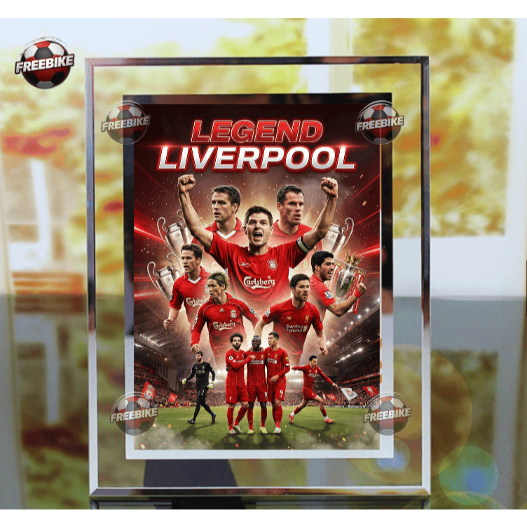 KHUNG POSTER LIVERPOOL BẰNG KÍNH PHA LÊ CAO CẤP MẪU 3