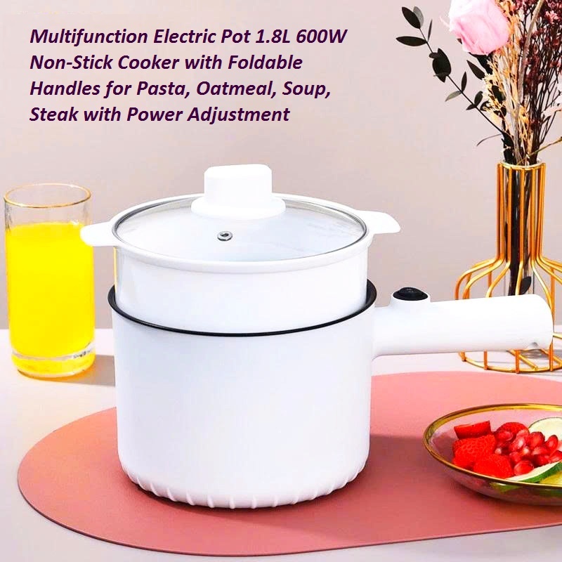 Nồi Điện Chống Dính 2 Tầng Dreepot 1.8L 220V 600W Đa Năng Nấu Lẩu Chiên Xào Hấp Kèm Xửng Hấp