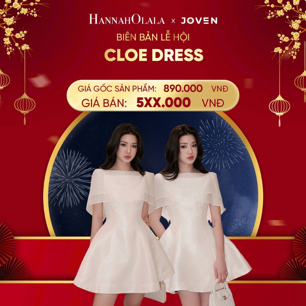 [ JOVEN x Hannah Olala ] Đầm Nữ JOVEN Cloe Hai Lớp Lót Lụa Không Co Dãn