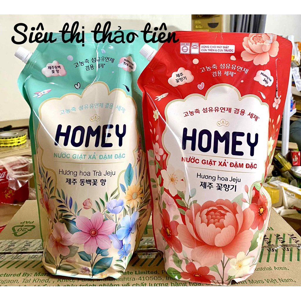 Nước Giặt Xả Homey Đậm Đặc Hương Hoa Trà Jeju-3.4kg