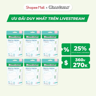 Combo 3 Gói Tăm Chỉ Kẽ Răng OralClean Denta Fresh 50 cây/gói
